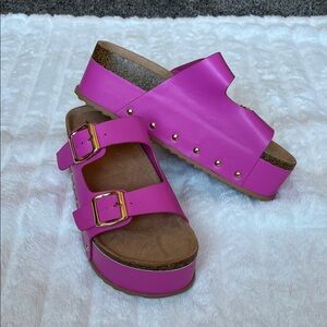 Pink Studded Women's platform Sandals